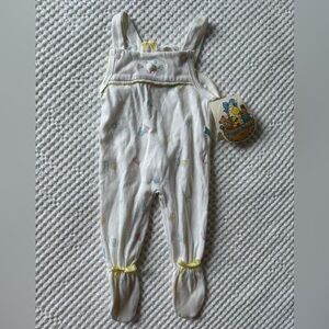 NWT Vintage Baby Overalls with Bunny Print - 6 Months